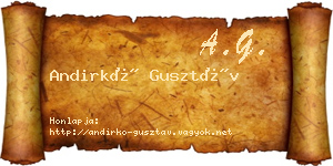 Andirkó Gusztáv névjegykártya