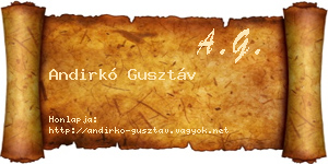 Andirkó Gusztáv névjegykártya